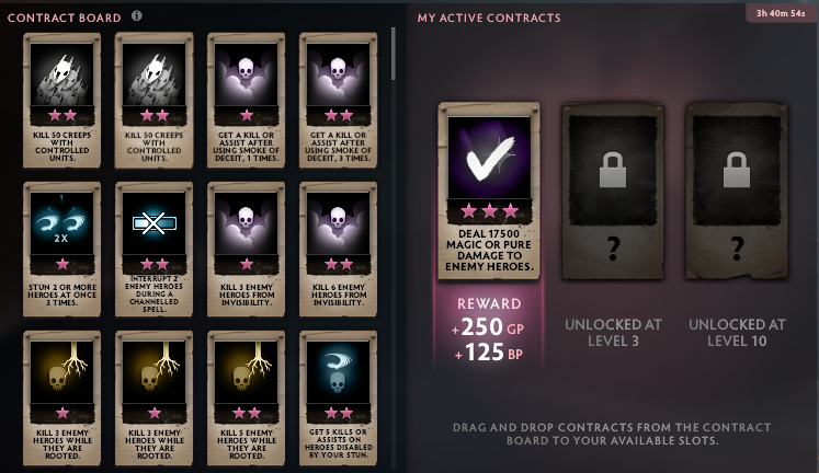 DOTA 2 Guild contracts